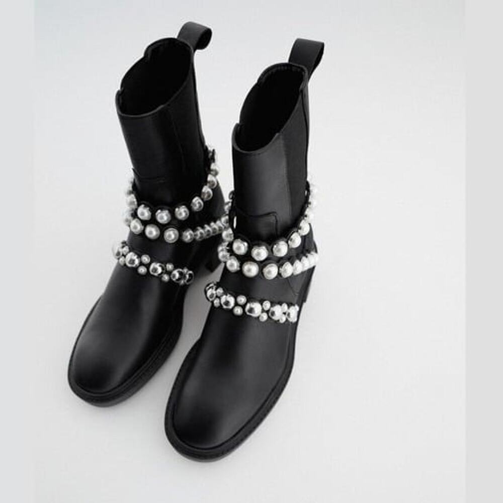 ZARA Leather Ankle Boots NWT - Picture 11 of 12